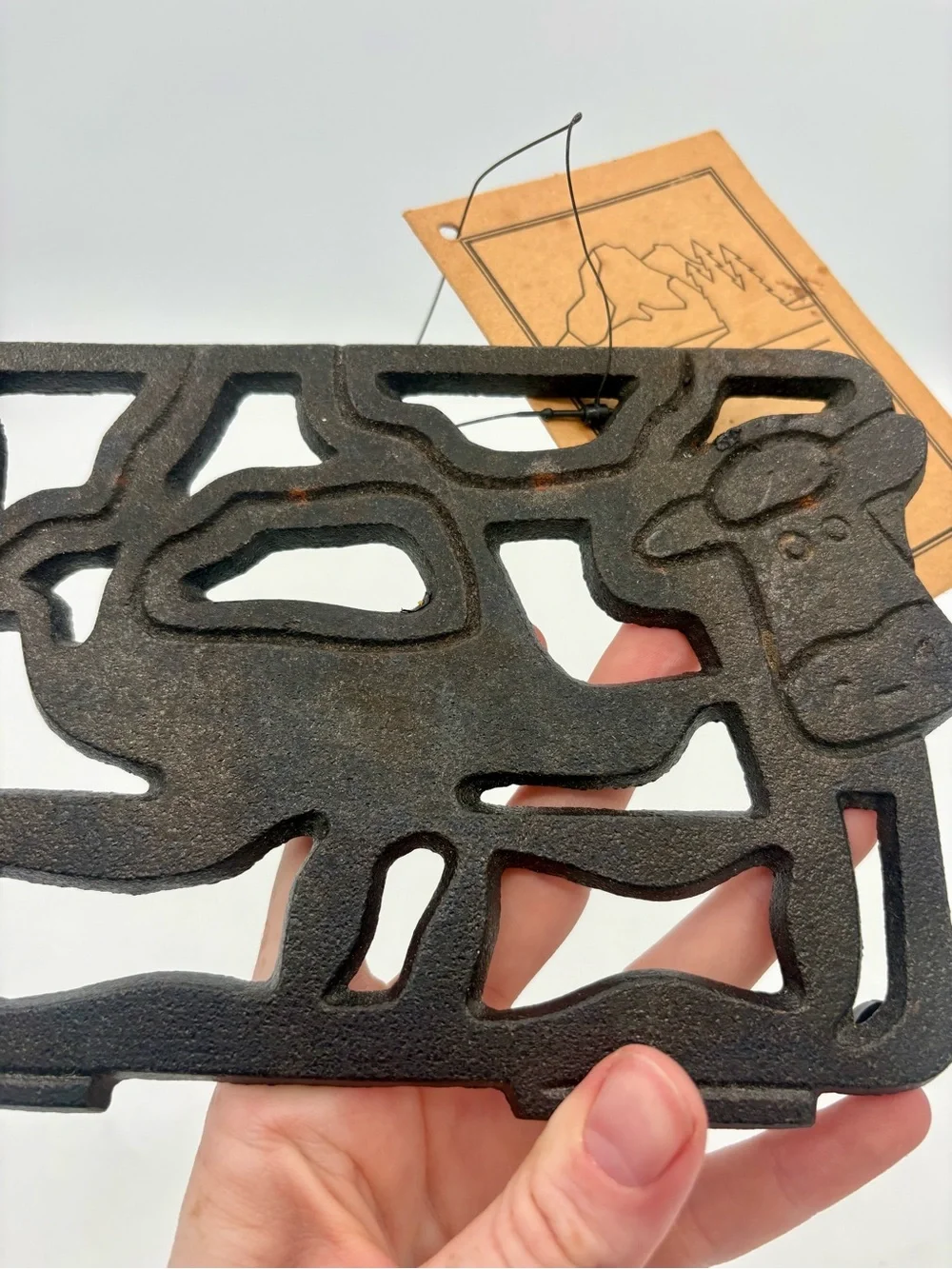 🐄NEW Old Mountain Cast Iron Trivet Cookware Cow 2011 Gift Christmas Birthday